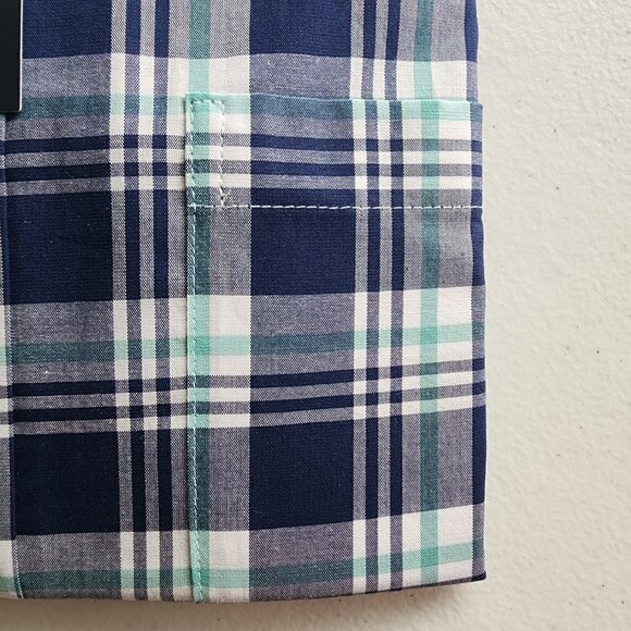 Small Casual Blue Plaid Shirt Jos A Bank S New Mens Size Sleeve Button Front Nwt - Picture 13 of 17